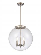 Innovation Lighting 221-3S-SN-G204-16-LED - Beacon - 3 Light - 16 inch - Brushed Satin Nickel - Cord hung - Pendant