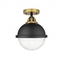 Innovation Lighting 288-1C-BAB-HFS-84-BK - Hampden - 1 Light - 9 inch - Black Antique Brass - Semi-Flush Mount