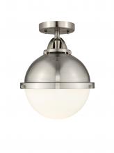 Innovation Lighting 288-1C-SN-HFS-81-SN-LED - Hampden - 1 Light - 9 inch - Brushed Satin Nickel - Semi-Flush Mount