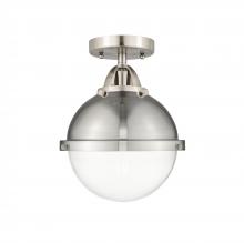 Innovation Lighting 288-1C-SN-HFS-82-SN - Hampden - 1 Light - 9 inch - Brushed Satin Nickel - Semi-Flush Mount