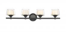 Innovation Lighting 311-4W-BK-CLW - Laguna - 4 Light - 33 inch - Black - Bath Vanity Light