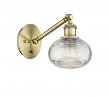 Innovation Lighting 317-1W-AB-G555-6CL - Ithaca - 1 Light - 6 inch - Antique Brass - Adjustable Sconce