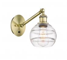 Innovation Lighting 317-1W-AB-G556-6CL - Rochester - 1 Light - 6 inch - Antique Brass - Adjustable Sconce