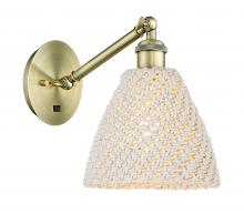 Innovation Lighting 317-1W-AB-NBD-75-NAT - Bristol Natural - 1 Light - 8 inch - Antique Brass - Sconce