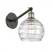 Innovation Lighting 317-1W-BAB-G1213-8-LED - Athens Deco Swirl - 1 Light - 8 inch - Black Antique Brass - Adjustable Sconce