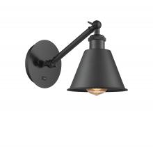 Innovation Lighting 317-1W-BK-M8-LED - Smithfield - 1 Light - 7 inch - Matte Black - Adjustable Sconce