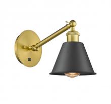 Innovation Lighting 317-1W-SG-M8-BK - Smithfield - 1 Light - 7 inch - Satin Gold - Adjustable Sconce