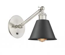 Innovations Lighting 317-1W-SN-M8-BK - Smithfield - 1 Light - 7 inch - Brushed Satin Nickel - Sconce