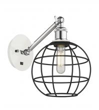 Innovation Lighting 317-1W-WPC-CE-8-BK - Lake Placid - 1 Light - 8 inch - White Polished Chrome - Adjustable Sconce