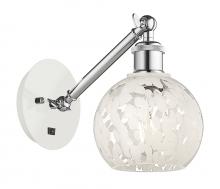 Innovation Lighting 317-1W-WPC-G1216-6WM - White Mouchette - 1 Light - 6 inch - White Polished Chrome - Adjustable Sconce