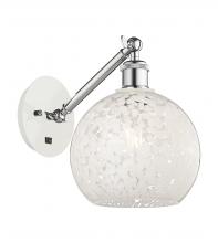 Innovation Lighting 317-1W-WPC-G1216-8WM - White Mouchette - 1 Light - 8 inch - White Polished Chrome - Adjustable Sconce