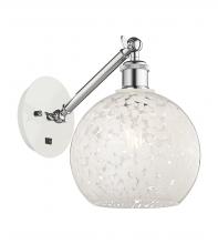 Innovations Lighting 317-1W-WPC-G1216-8WM - White Mouchette - 1 Light - 8 inch - White Polished Chrome - Sconce