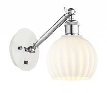 Innovation Lighting 317-1W-WPC-G1217-6WV - White Venetian - 1 Light - 6 inch - White Polished Chrome - Adjustable Sconce