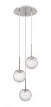 Innovation Lighting 320-3P-SN-G320-6CL-SN - Barrington - 3 Light - 12 inch - Brushed Satin Nickel - Cord hung - Mini Pendant