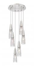 Innovation Lighting 322-6P-SN-G322-3CL - Amherst Brook - 6 Light - 14 inch - Brushed Satin Nickel - Cord Hung - Multi Pendant