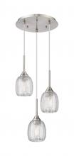 Innovation Lighting 323-3P-SN-G323-5CL - Berkshire - 3 Light - 13 inch - Brushed Satin Nickel - Cord Hung - Multi Pendant