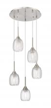 Innovation Lighting 323-5P-SN-G323-5CL - Berkshire - 5 Light - 18 inch - Brushed Satin Nickel - Cord Hung - Multi Pendant