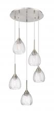 Innovation Lighting 323-5P-SN-G323-6CL - Berkshire - 5 Light - 19 inch - Brushed Satin Nickel - Cord Hung - Multi Pendant
