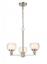 Innovation Lighting 330-3CR-SN-CLW-LED - Cairo - 3 Light - 20 inch - Satin Nickel - Chain Hung - Pendant
