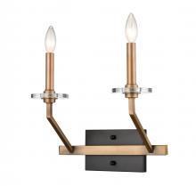 Innovation Lighting 331-2W-BBG - Raleigh - 2 Light - 13 inch - Black Brushed Brass - Sconce