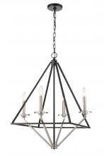 Innovation Lighting 331-4CR-BSN - Raleigh - 4 Light - 24 inch - Black Satin Nickel - Chain Hung - Chandelier
