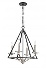 Innovation Lighting 331-4MCR-BSN - Raleigh - 4 Light - 18 inch - Black Satin Nickel - Chain Hung - Mini Chandelier
