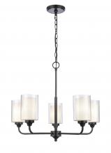 Innovation Lighting 342-5CR-BK-CLW-LED - Fairbank - 5 Light - 25 inch - Matte Black - Chain Hung - Chandelier