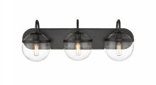 Innovation Lighting 350-3W-BK-CL-LED - Sands - 3 Light - 24 inch - Matte Black - Bath Vanity Light