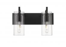 Innovation Lighting 352-2W-BK-CL-LED - Press - 2 Light - 16 inch - Matte Black - Bath Vanity Light