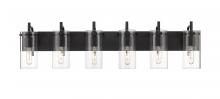 Innovation Lighting 352-6W-BK-CL-LED - Press - 6 Light - 42 inch - Matte Black - Bath Vanity Light