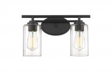 Innovation Lighting 353-2W-BK-CL-LED - Ice - 2 Light - 15 inch - Matte Black - Bath Vanity Light