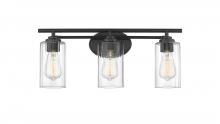 Innovation Lighting 353-3W-BK-CL-LED - Ice - 3 Light - 22 inch - Matte Black - Bath Vanity Light