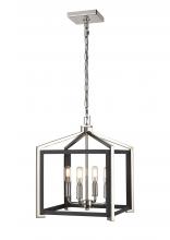 Innovation Lighting 376-4CR-BPN-12 - Wiscoy - 4 Light - 12 inch - Black Polished Nickel - Chain Hung - Pendant