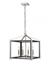 Innovation Lighting 376-4CR-BPN-16 - Wiscoy - 4 Light - 16 inch - Black Polished Nickel - Chain Hung - Pendant