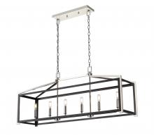 Innovation Lighting 376-6I-BPN-42 - Wiscoy - 6 Light - 42 inch - Black Polished Nickel - Linear Pendant