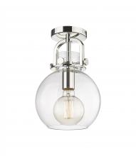 Innovation Lighting 410-1F-PN-G410-8CL - Newton Sphere - 1 Light - 8 inch - Polished Nickel - Flush Mount