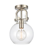 Innovation Lighting 410-1F-SN-8CL - Newton Sphere - 1 Light - 8 inch - Brushed Satin Nickel - Flush Mount