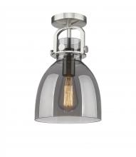 Innovations Lighting 410-1F-SN-G412-8SM - Newton Bell - 1 Light - 8 inch - Satin Nickel - Flush Mount