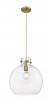 Innovation Lighting 410-1PM-BB-G410-14CL - Newton Sphere - 1 Light - 14 inch - Brushed Brass - Cord hung - Pendant