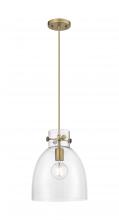 Innovation Lighting 410-1PM-BB-G412-10CL - Newton Bell - 1 Light - 10 inch - Brushed Brass - Cord hung - Pendant