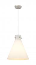 Innovation Lighting 410-1PM-SN-G411-14WH - Newton Cone - 1 Light - 14 inch - Satin Nickel - Cord hung - Pendant