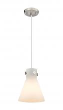 Innovations Lighting 410-1PS-SN-G411-8WH - Newton Cone - 1 Light - 8 inch - Brushed Satin Nickel - Cord hung - Pendant