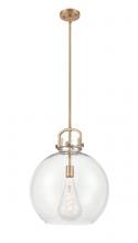 Innovation Lighting 410-1S-BB-16CL - Newton Sphere - 1 Light - 16 inch - Brushed Brass - Cord hung - Pendant