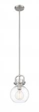Innovation Lighting 410-1S-SN-8CL-LED - Newton Sphere - 1 Light - 8 inch - Brushed Satin Nickel - Cord hung - Mini Pendant