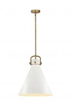 Innovation Lighting 410-1SL-BB-M411-16W - Newton Cone - 1 Light - 16 inch - Brushed Brass - Pendant