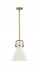 Innovation Lighting 410-1SM-BB-M411-10W - Newton Cone - 1 Light - 10 inch - Brushed Brass - Mini Pendant