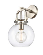 Innovation Lighting 410-1W-SN-8CL-LED - Newton Sphere - 1 Light - 8 inch - Brushed Satin Nickel - Sconce
