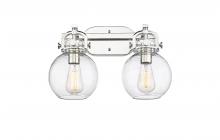 Innovation Lighting 410-2W-PN-G410-7CL - Newton Sphere - 2 Light - 17 inch - Polished Nickel - Bath Vanity Light