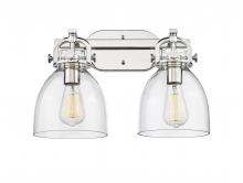 Innovation Lighting 410-2W-PN-G412-7CL - Newton Bell - 2 Light - 17 inch - Polished Nickel - Bath Vanity Light