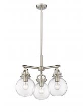 Innovation Lighting 410-3CR-SN-G410-7CL - Newton Sphere - 3 Light - 21 inch - Satin Nickel - Pendant
